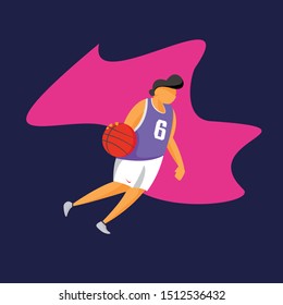 illustration of jumping playing basketball 02