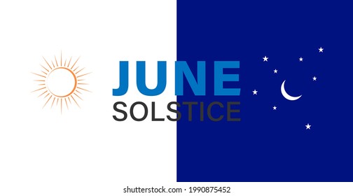 Illustration of June solstice which falls on June 20-22 each year. Summer Solstice or Winter Solstice