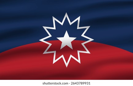  illustration of Juneteenth Flag in Horizontal waving background