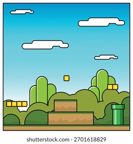 The Illustration of Jungle Game Background