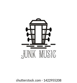 Illustration junk guitar logo vector for entertainment sign design