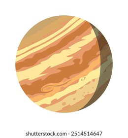Illustration of Jupiter, the largest planet in the solar system.
