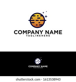 Illustration Jupiter Planet logo design, Simple, elegant and creative
