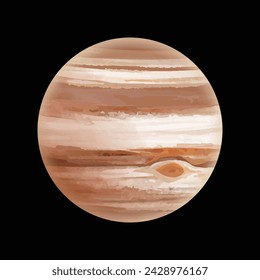 Illustration of Jupiter, Vector illustration