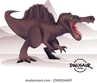 Illustration of a Jurassic dinosaur, Spinosaurus.