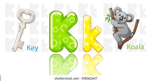Illustration of K alphabet