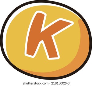 Illustration of K (potassium) character