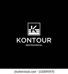 Illustration K sign Logo for contour geology consultants logo design