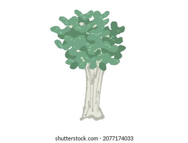 Illustration of Kaiware daikon with a rough and warm touch