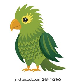 Illustration of Kakapo animal on white