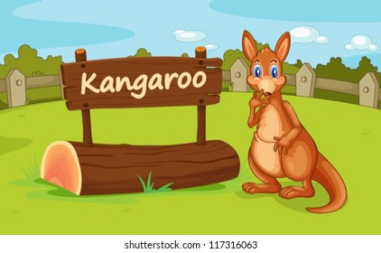 illustration of a kangaroo in a beautiful nature