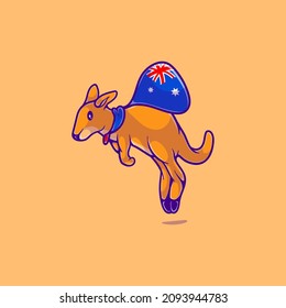 ilustración de kangaroo celebrando el día de australia. Adecuado para diseños de mascotas, camisetas de celebración del Día de Australia, y por supuesto muchas cosas