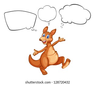 Illustration of a kangaroo with empty callouts on a white background