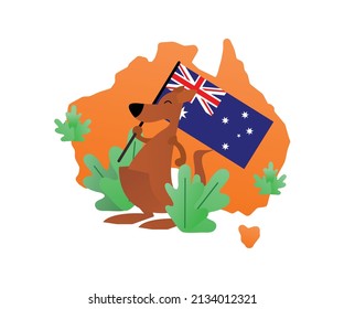 illustration of Kangaroo flat design