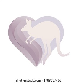 illustration of kangaroo love vector with background color