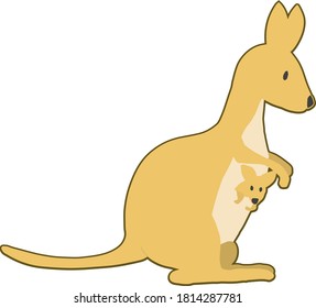 Illustration of a kangaroo seen from the cute side