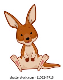 Illustration of a Kangaroo Sitting Down