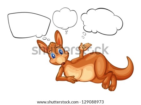 Illustration of a kangaroo thinking on a white backgrounf