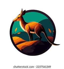 illustration of kangaroo wallaby australian animal wild character vector illustration for logo icon mascot