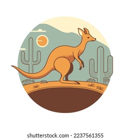illustration of kangaroo wallaby australian animal wild character vector illustration for logo icon mascot