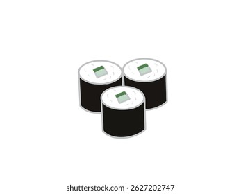 Illustration of kappamaki sushi with cucumber as an ingredient