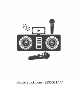 illustration of karaoke portable equipment, vector art.