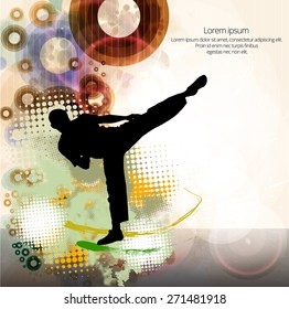 Illustration of karate. Vector