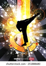 Illustration of karate warrior