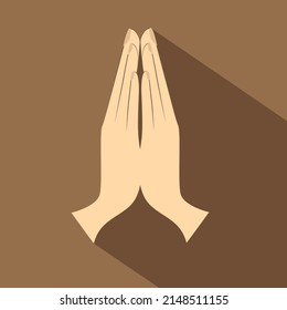 Illustration of karma depicted with Namaste, Indian hand greeting posture of namaste with vector illustration