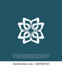 Illustration of karma yoga handsign depicted with Namaste, Indian women's hand greeting posture of namaste with flower shape badge logo vector