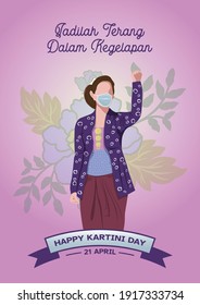 An illustration of Kartini Day Celebration. Habis gelap terbitlah terang means After Darkness comes Light