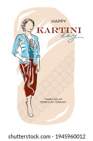 An illustration of Kartini Day Celebration. Habis gelap terbitlah terang means After Darkness comes Light