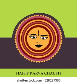 illustration For Karva Chauth Festival Celebrated by Indian Women For the safety and longevity of their husbands.