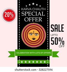 illustration For Karva Chauth Festival Celebrated by Indian Women For the safety and longevity of their husbands.
