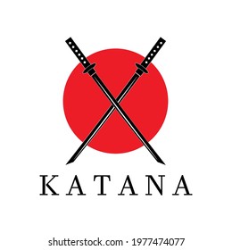 illustration of a katana logo vector design