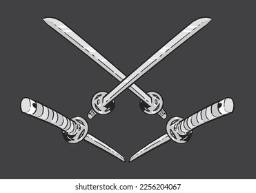 Illustration katana , Samurai-Vektorgrafik einzelne Stockillustration
