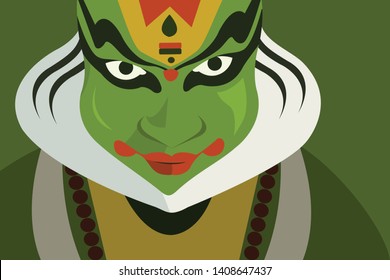 Illustration of a Kathakali artist