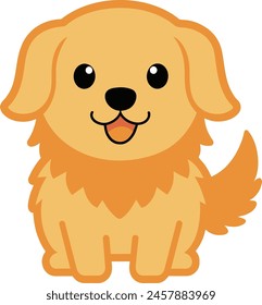 illustration kawaii Golden Retriever sticker