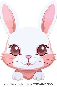 Illustration kawaii Rabbit sticker vector