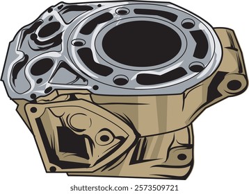 illustration of Kawasaki Ninja engine parts