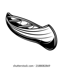 Illustration of kayak, canoe. Design element for poster, card, banner, sign, logo. Vector illustration