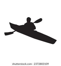 Illustration of Kayaking Vector Art Silhouette