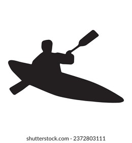 Illustration of Kayaking Vector Art Silhouette