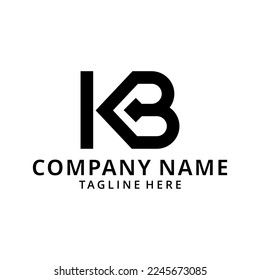 Ilustración KB logotipo plantilla de diseño de letras iniciales vector
