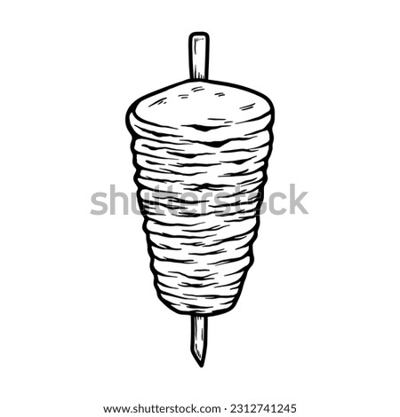 Illustration of kebab. Design element for menu, poster