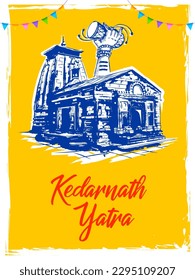 ilustración del templo hindú Kedarnath Mandir de Shiva Lord en Uttarakhand India por Kedarnath Yatra