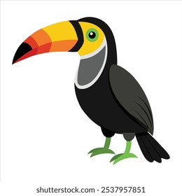 Ilustração de tucano de bico de quilha isolado em branco