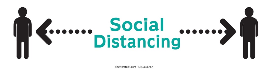 Illustration of keep a distance with social distance