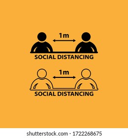 illustration of keeping a distance when the covid-19 virus outbreak, for icons or symbols