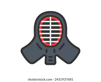 Illustration of Kendo icon (line drawing color).